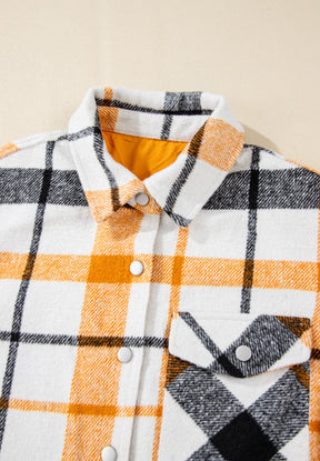 Plaid Snap Down Collared Neck Shacket-True and Wild