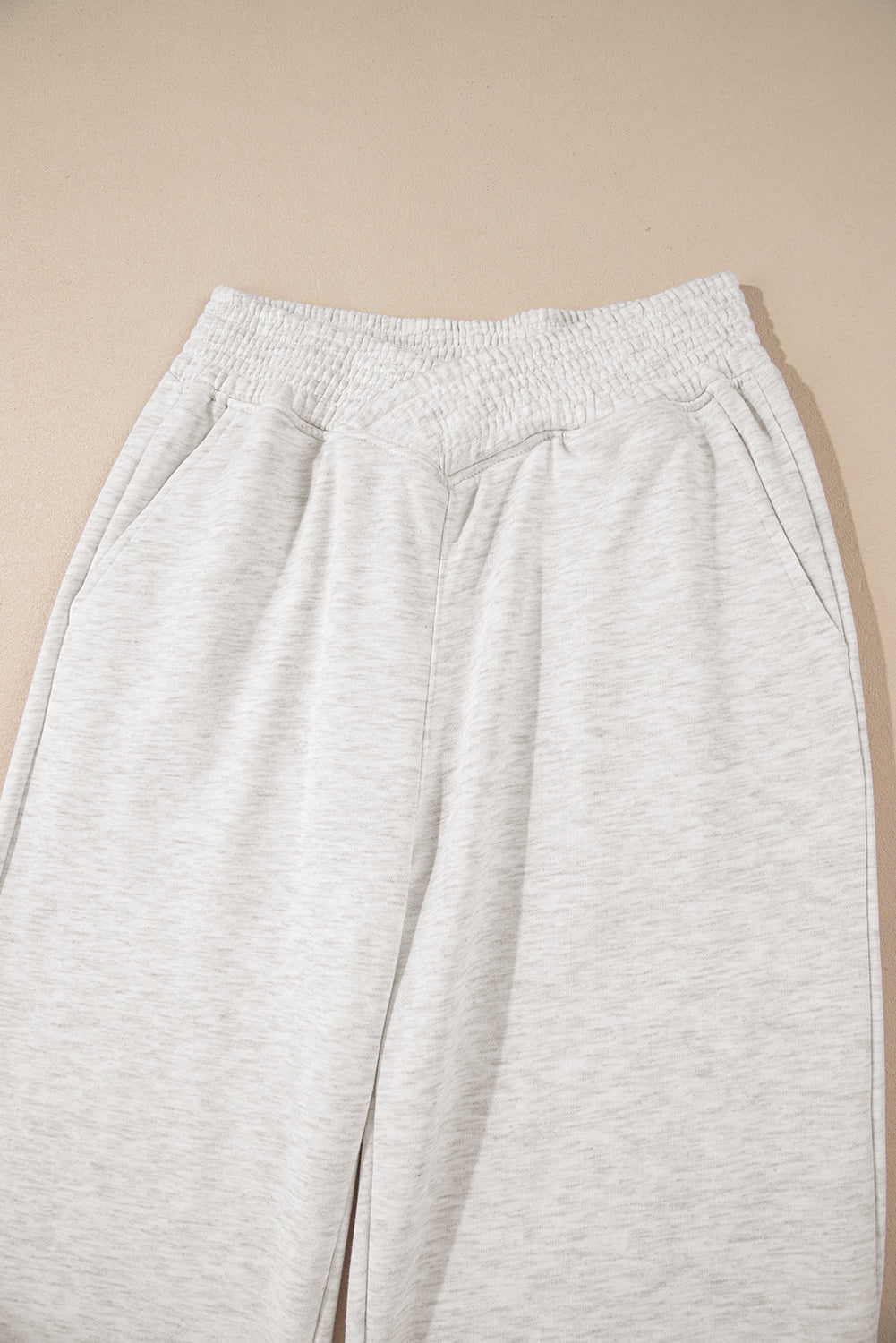 Light Grey Cross-Waist Wide Leg Lounge Pants-True and Wild