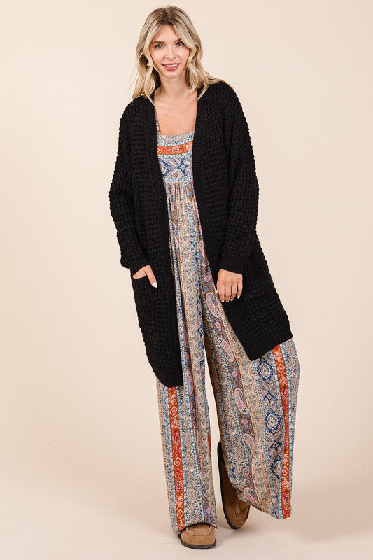 Mittoshop Open Front Long Sleeve Longline Cardigan-True and Wild