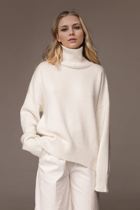 Basic Bae Turtleneck Dropped Shoulder Long Sleeve Sweater-True and Wild