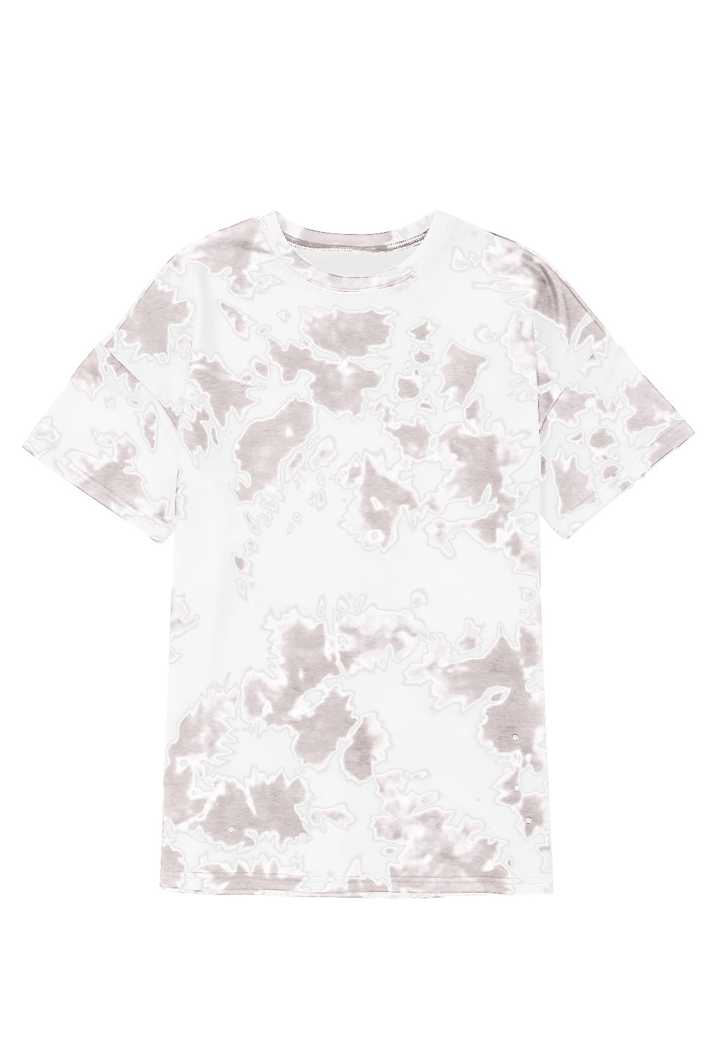 White Tie-dye Print Oversized Boyfriend T Shirt