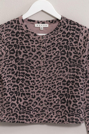 HYFVE Animal Print Snap Down Crop Cardigan-True and Wild