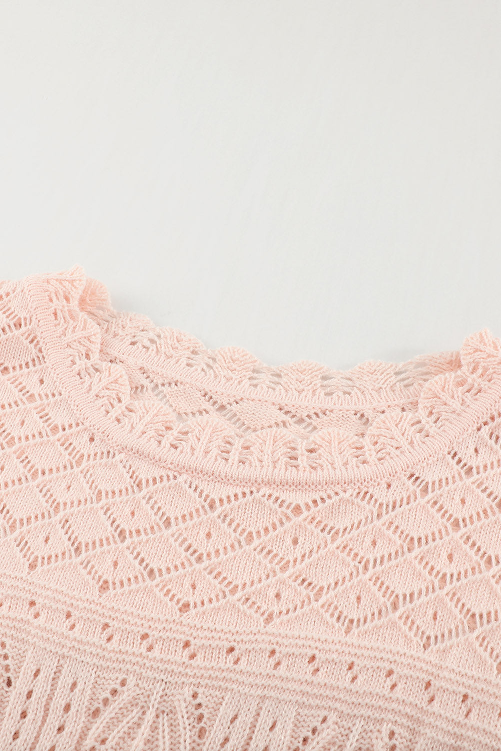 Pink Solid Casual Drop Shoulder Knit Sweater-True and Wild