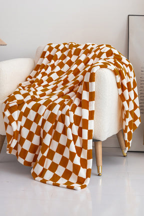 Chestnut Checkerboard Printed Soft Throw Blanket-True and Wild