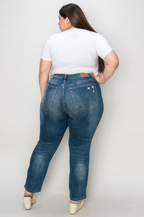 Judy Blue Full Size Tummy Control High Waist Slim Jeans-True and Wild