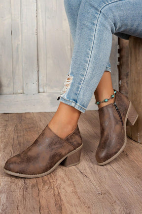 Coffee Suede Casual Ankle Boots-True and Wild