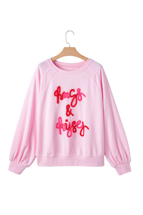 Pink Tinsel Hugs and Kisses Raglan Sleeve Sweatshirt-True and Wild