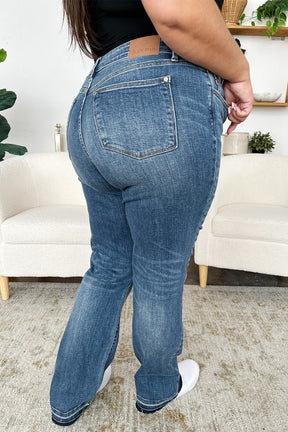 Judy Blue Full Size Mid Rise Release Hem Jeans-True and Wild