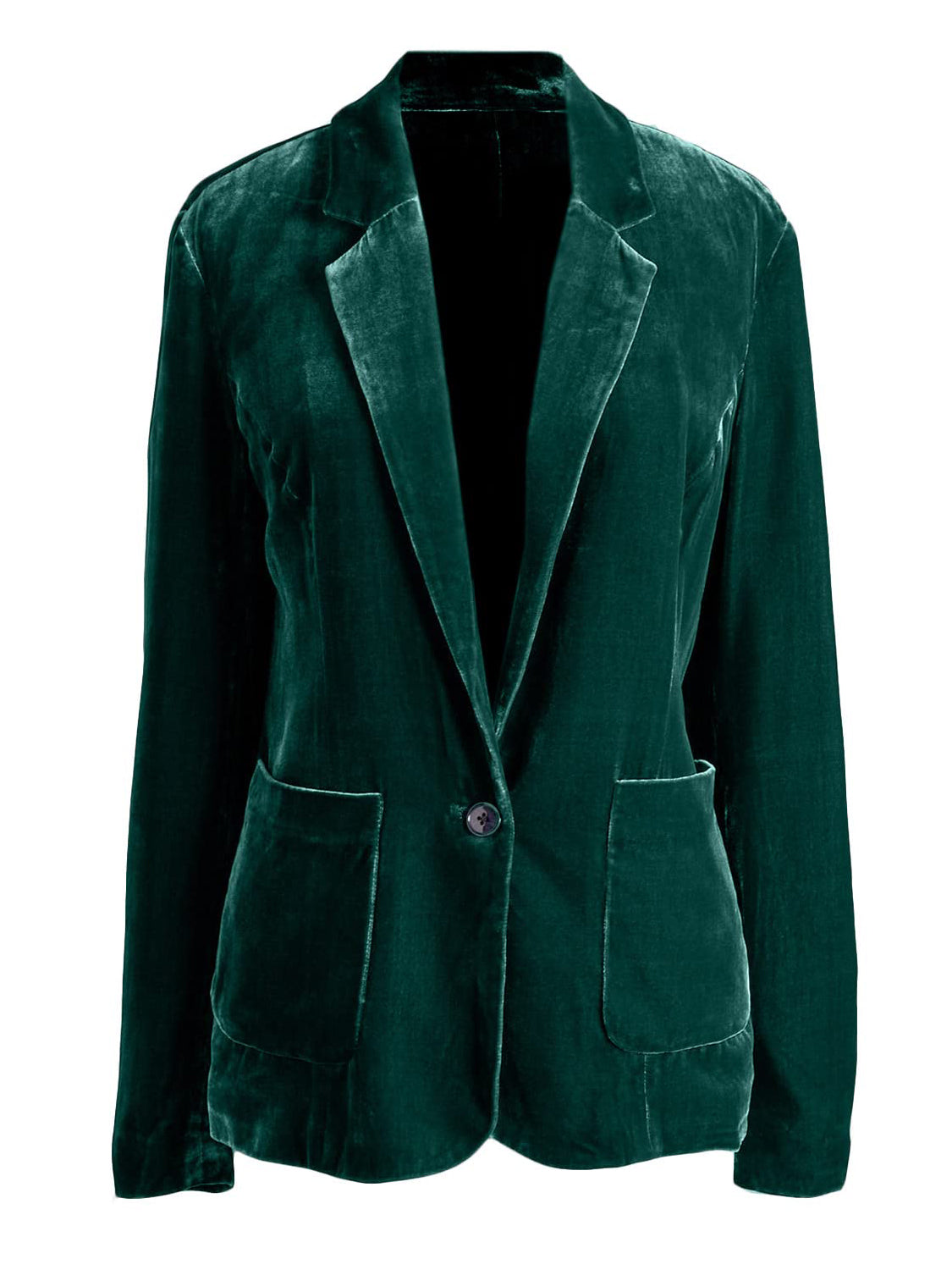 Pocketed Button Up Lapel Collar Blazer-True and Wild