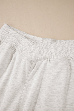 Light Grey Cross-Waist Wide Leg Lounge Pants-True and Wild