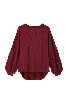 Ruby Plus Size Balloon Sleeve Textured Knit Top