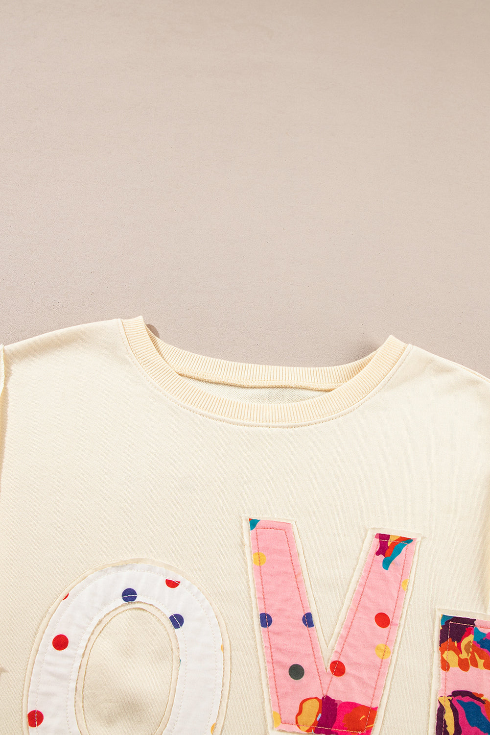 LOVE Patch Round Neck Sweater-True and Wild