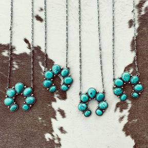 Artificial Turquoise Alloy Pendant Necklace-True and Wild