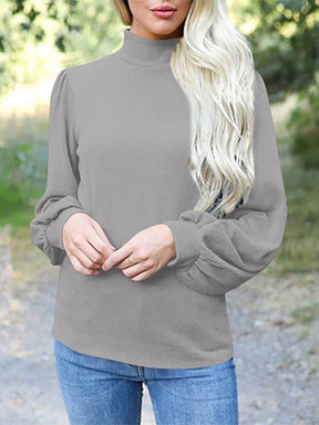 Full Size Mock Neck Long Sleeve T-Shirt-True and Wild