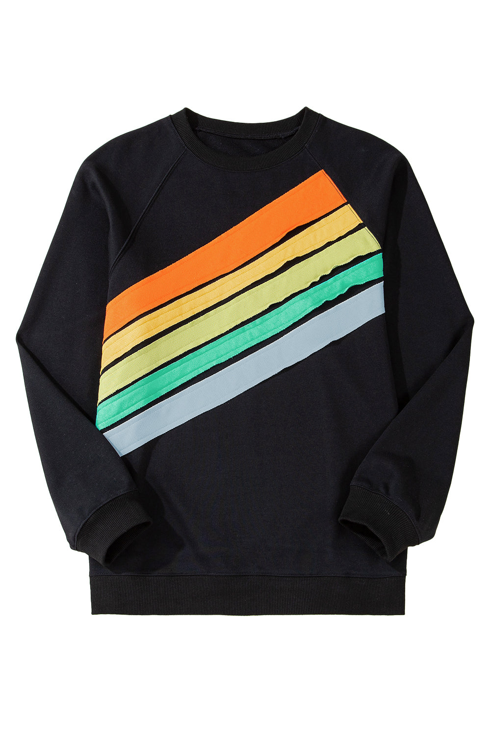 White Rainbow Colorblock Plus Size Sweatshirt