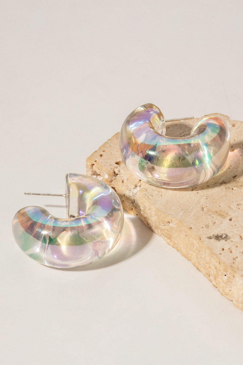 Resin C-Hoop Earrings-True and Wild