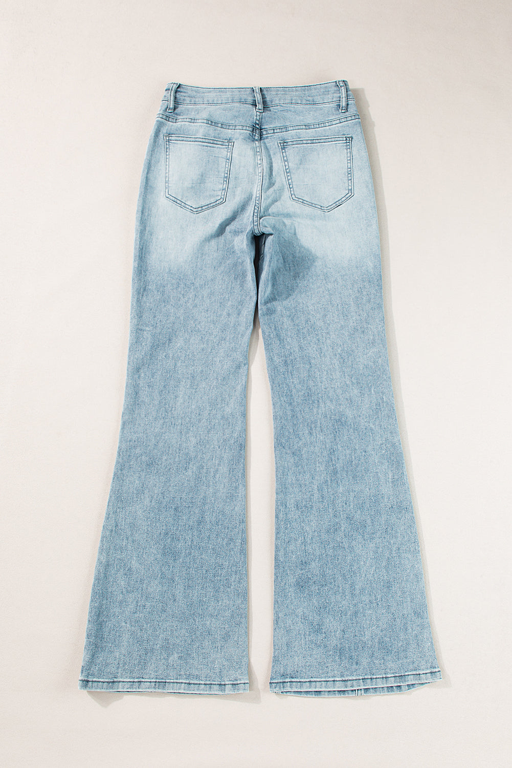 Dusk Blue Acid Wash Flared Leg Jeans-True and Wild