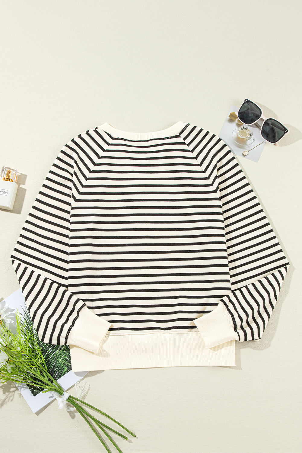 Black Stripe CIAO AMORE Graphic Buttoned Sweatshirt-True and Wild