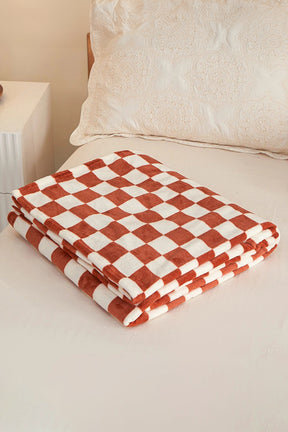 Chestnut Checkerboard Printed Soft Throw Blanket-True and Wild