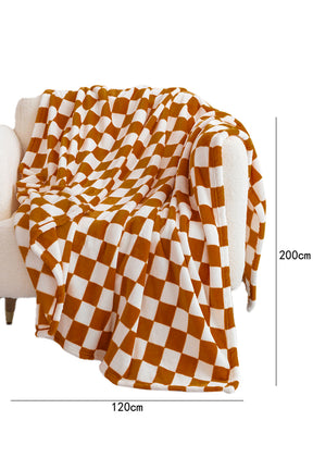 Chestnut Checkerboard Printed Soft Throw Blanket-True and Wild