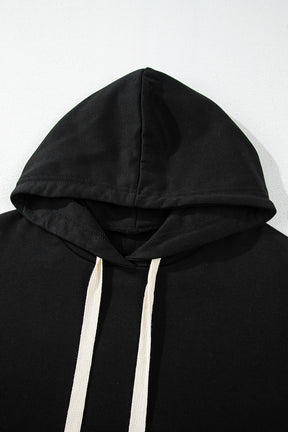 Sachet Pink Drop Shoulder Drawstring Cropped Hoodie