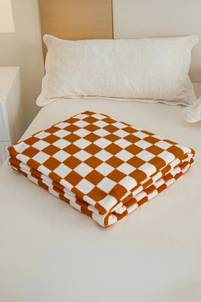 Chestnut Checkerboard Printed Soft Throw Blanket-True and Wild