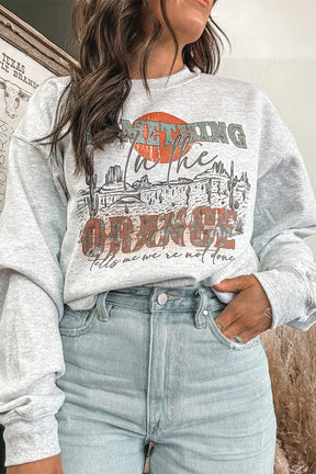 Gray SOMETHING ORANGE Graphic Relaxed Sweatshirt-True and Wild