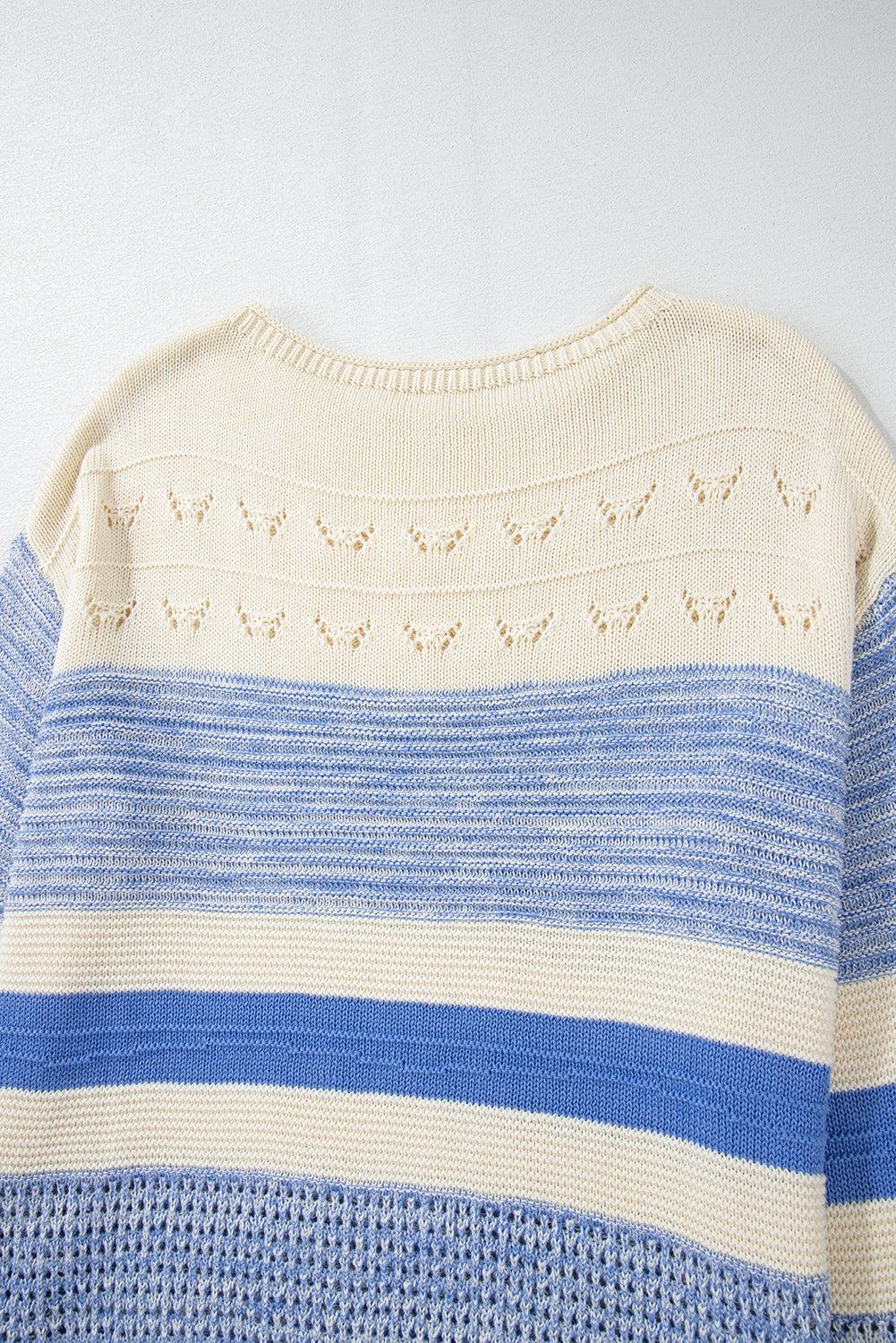 Contrast Round Neck Long Sleeve Sweater-True and Wild