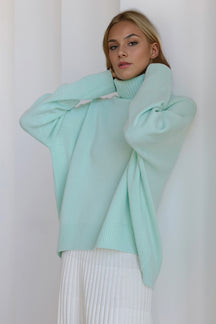 Basic Bae Turtleneck Dropped Shoulder Long Sleeve Sweater-True and Wild