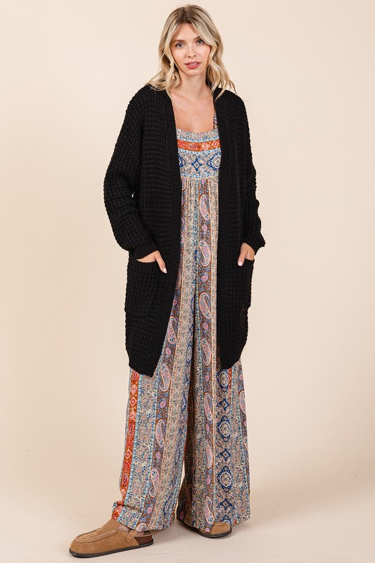 Mittoshop Open Front Long Sleeve Longline Cardigan-True and Wild