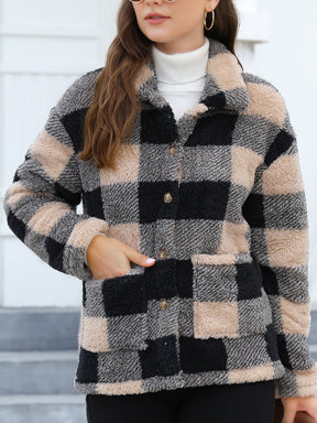 Button Up Drop Shoulder Fuzzy Jacket-True and Wild