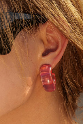 Resin C-Hoop Earrings-True and Wild