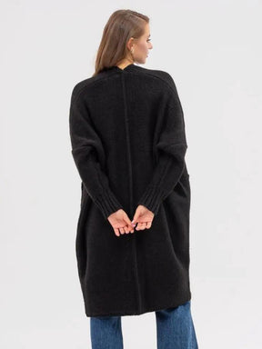 Pocketed Open Front Long Sleeve Longline Cardigan-True and Wild