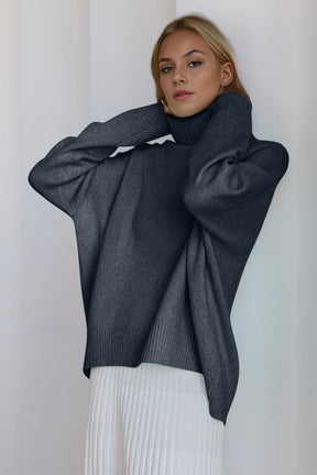 Basic Bae Turtleneck Dropped Shoulder Long Sleeve Sweater-True and Wild