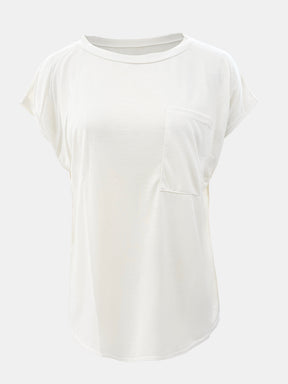 Full Size Round Neck Cap Sleeve T-Shirt-True and Wild