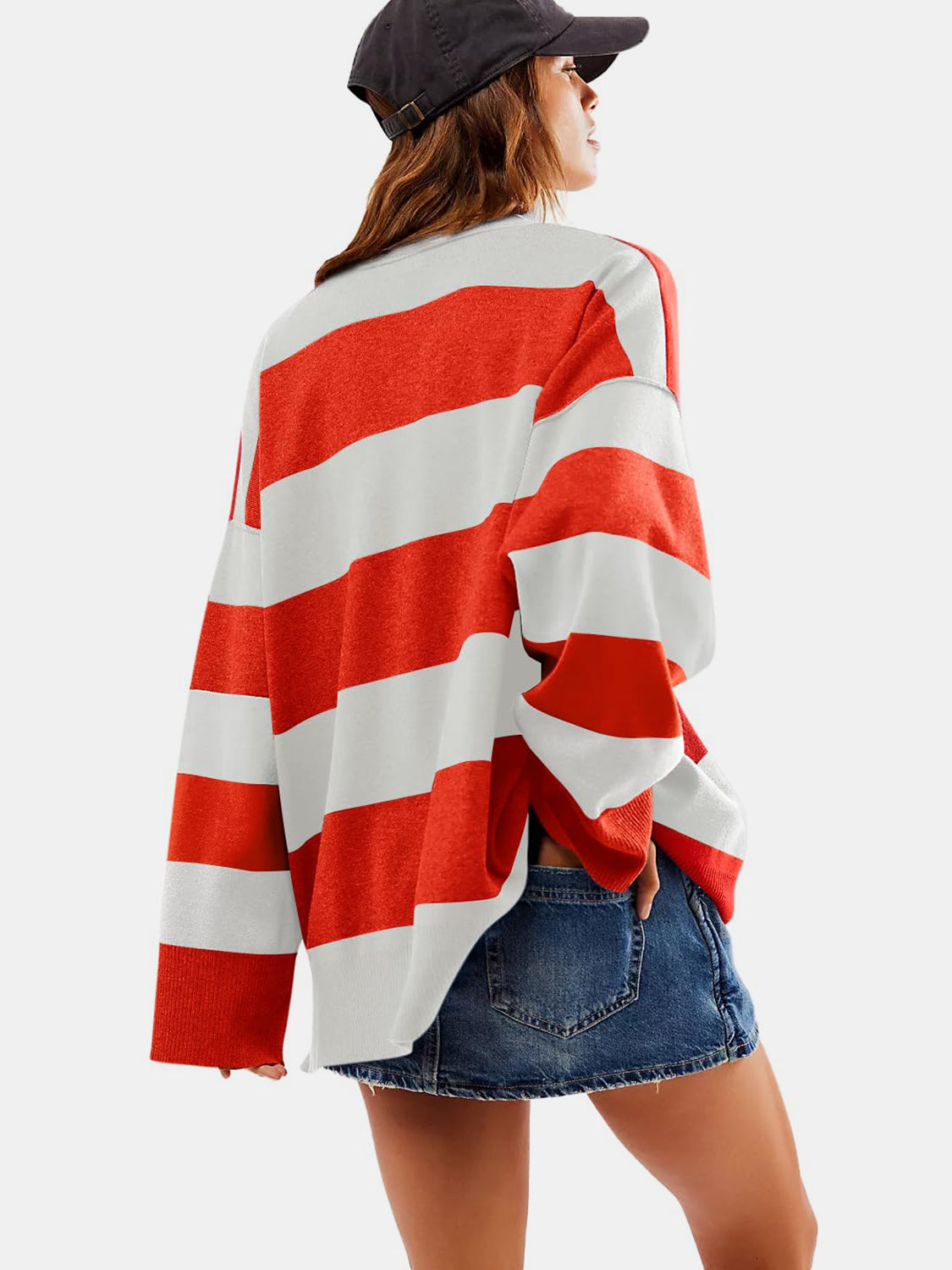 Color Block Half Zip Long Sleeve Sweater-True and Wild