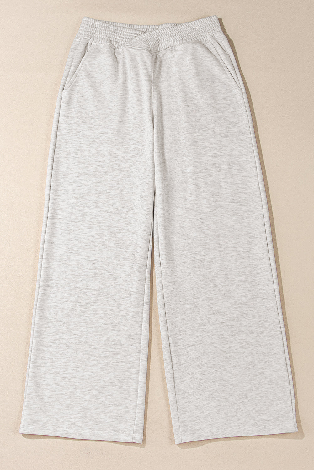 Light Grey Cross-Waist Wide Leg Lounge Pants-True and Wild