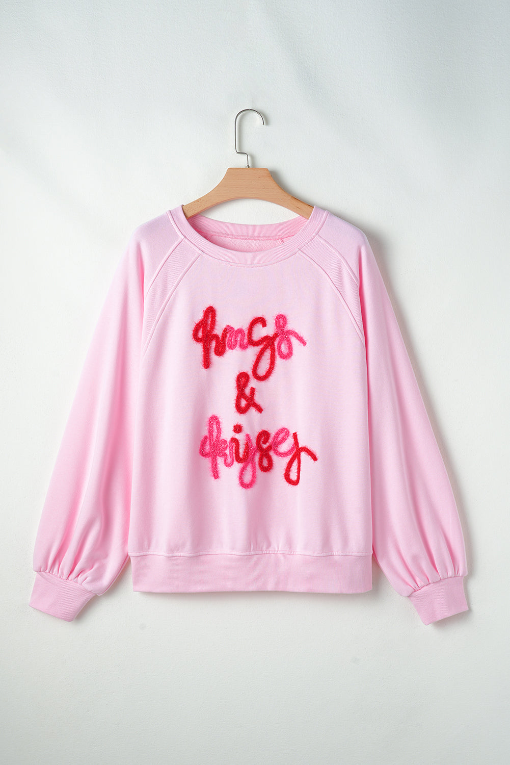 Pink Tinsel Hugs and Kisses Raglan Sleeve Sweatshirt-True and Wild