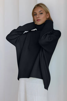 Basic Bae Turtleneck Dropped Shoulder Long Sleeve Sweater-True and Wild