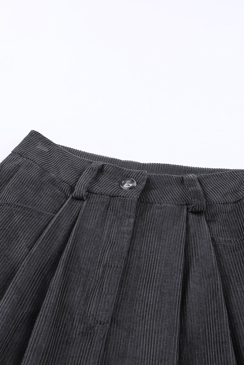 Grey Corduroy High Waisted Wide Leg Pants-True and Wild