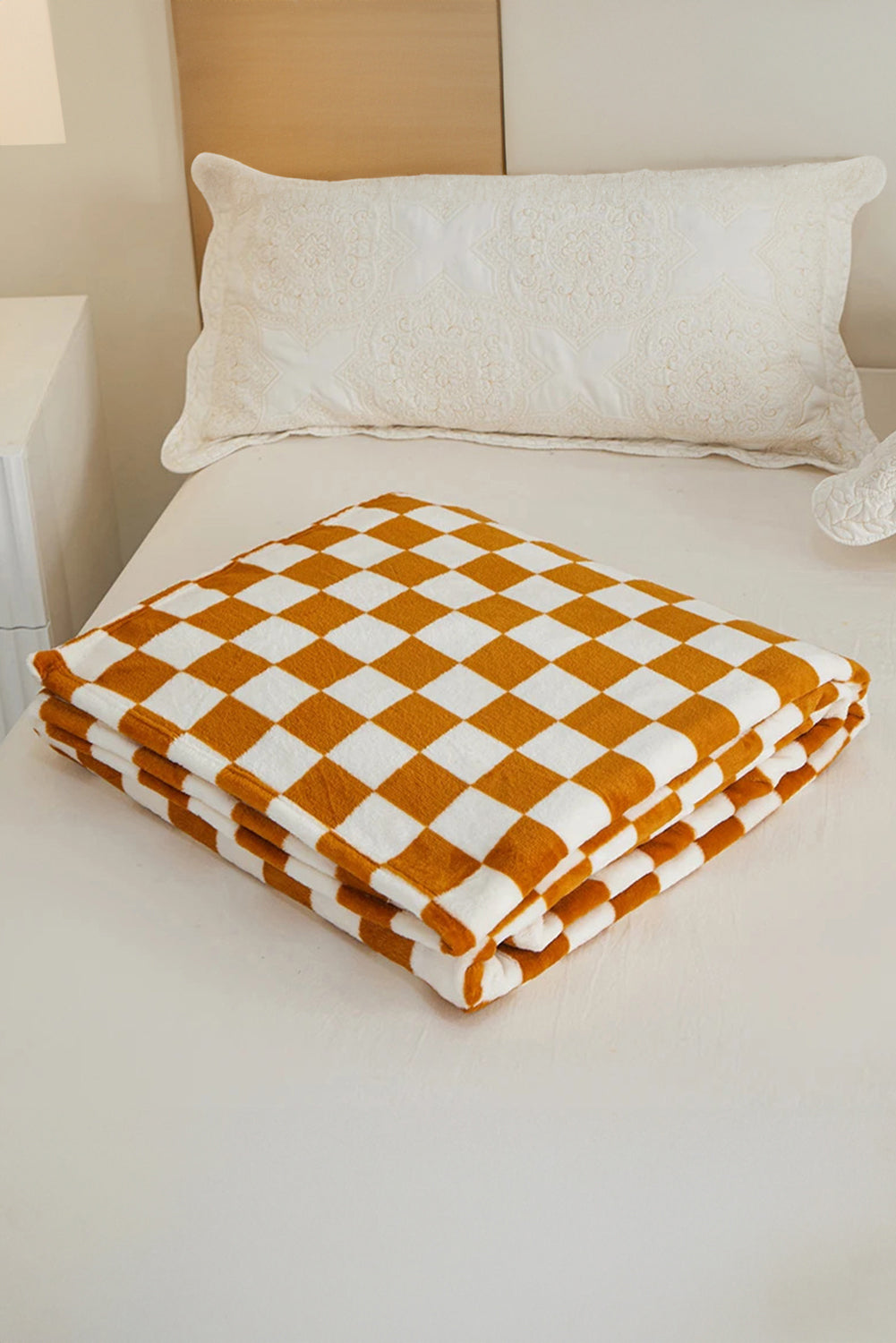 Chestnut Checkerboard Printed Soft Throw Blanket-True and Wild