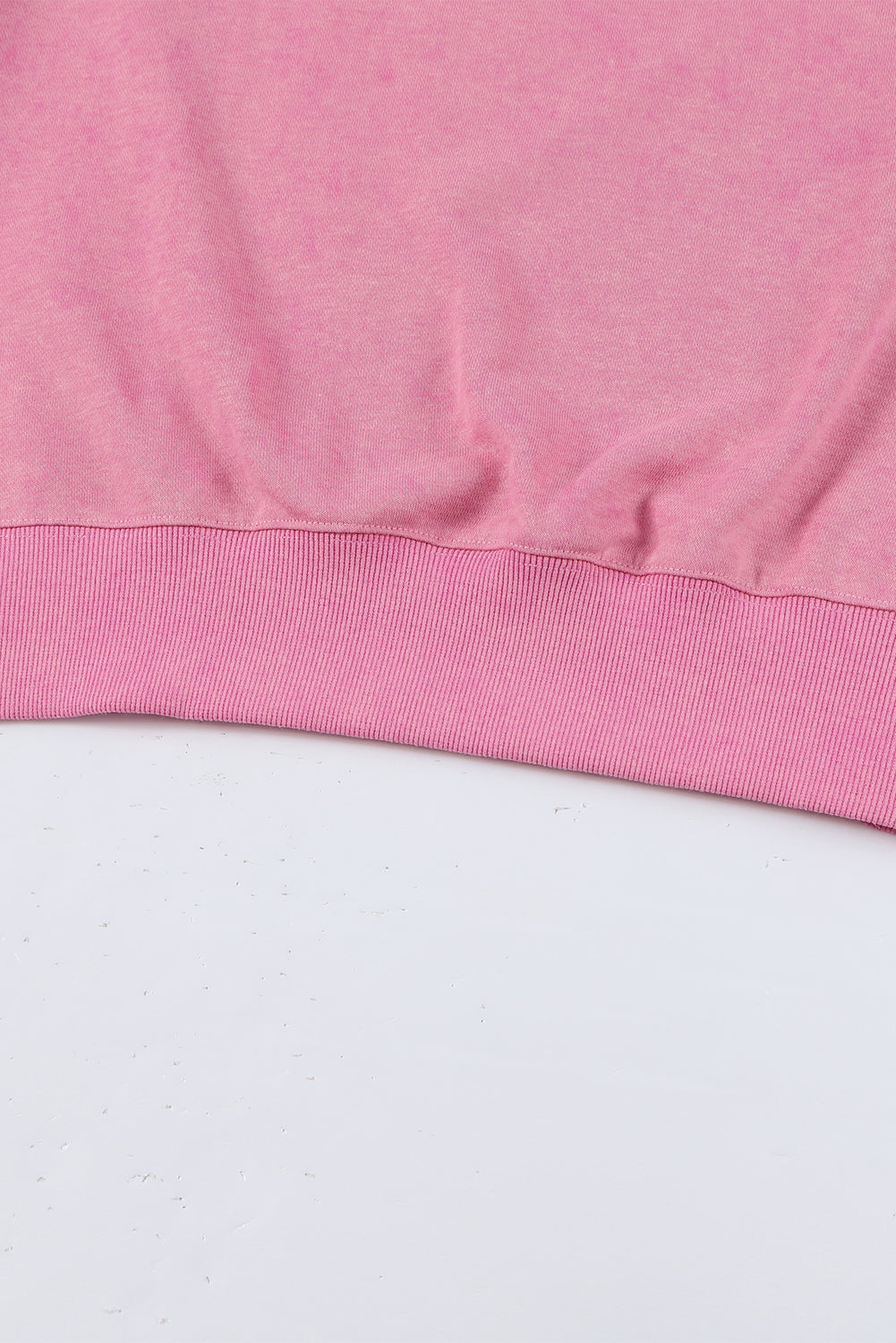 Pink Plain Drop Shoulder Ribbed Trim Oversized Sweatshirt-True and Wild