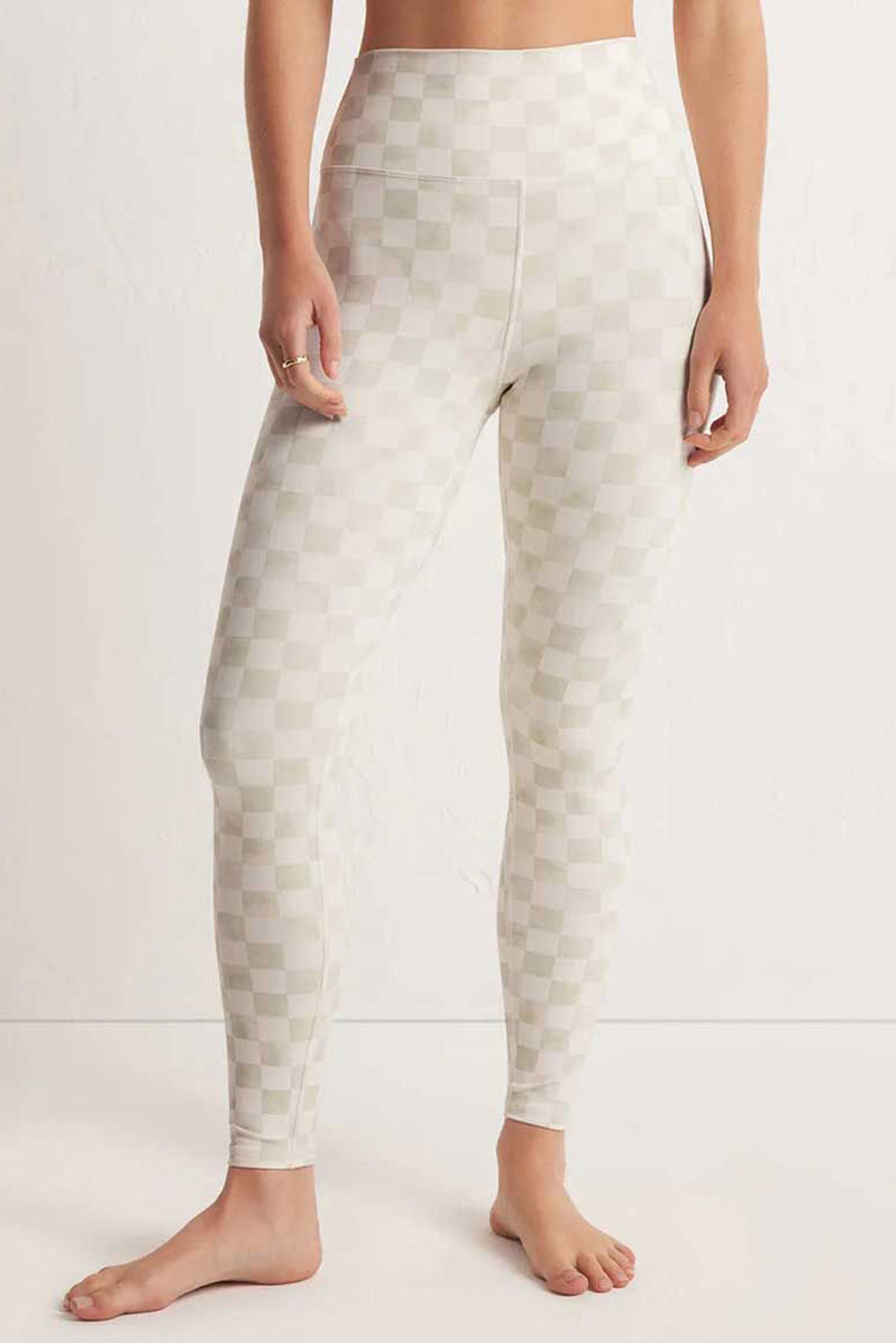 Black Checkered Pattern High Waist Skinny Leggings-True and Wild