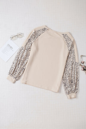 Blush Pink Bishop Sleeve Animal Print Long Sleeve Shirt-True and Wild