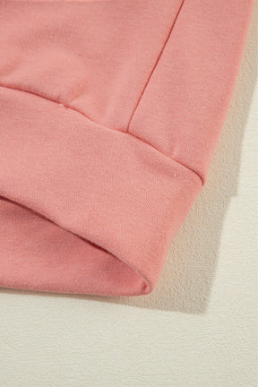 Apricot Bowknot Plain Round Neck Sweatshirt-True and Wild