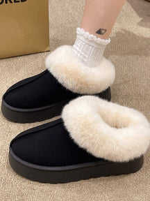 Fluff Trim Round Toe Boots-True and Wild