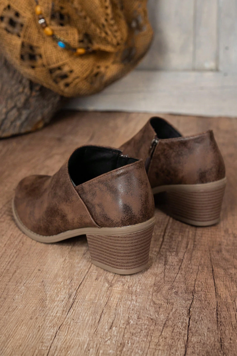 Coffee Suede Casual Ankle Boots-True and Wild