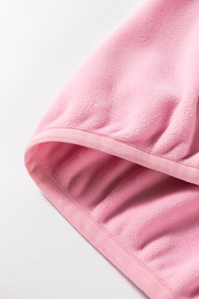 Pink Patchwork Half Zip Oversized Sherpa Hoodie-True and Wild