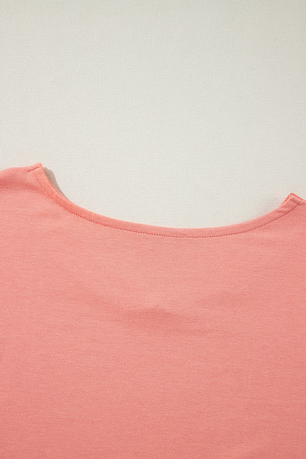 Grapefruit Orange Colorblock V Neck Slits Oversized Top-True and Wild