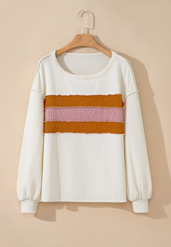 Color Block Long Sleeve Sweatshirt-True and Wild